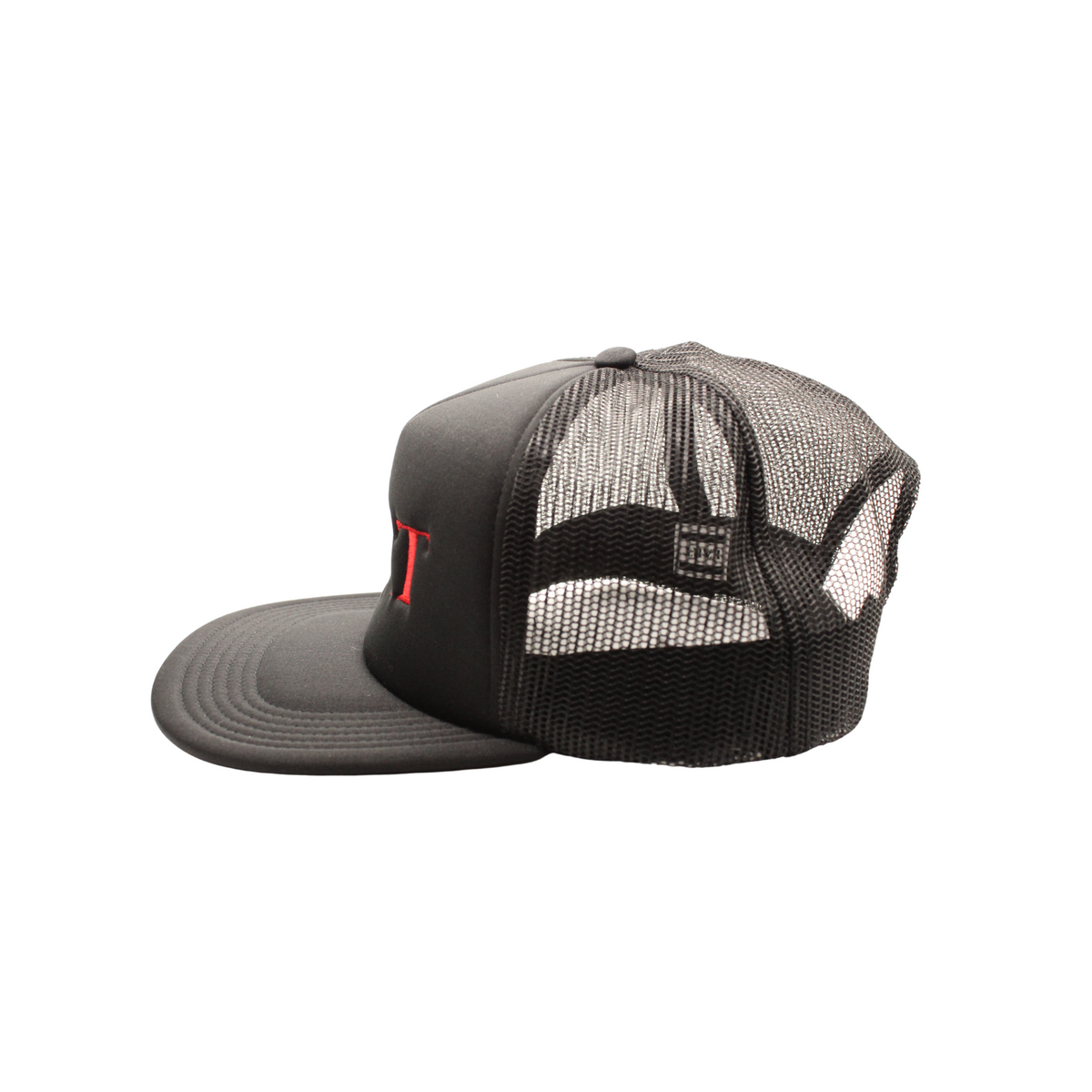 L'ART Barred Eyes Panda embroidered Trucker