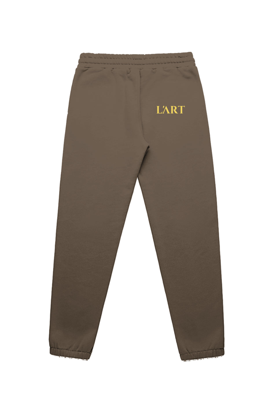 L'ART men's stencil trackpant yellow logo